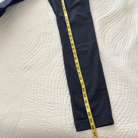 Ted Baker Navy Slim Chino Slacks 28R Cotton Polyester Tampered Ankle Business - Picture 11 of 11